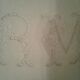 Old Lin Drap. Monogram embroidered and opened R M and 3 lines day