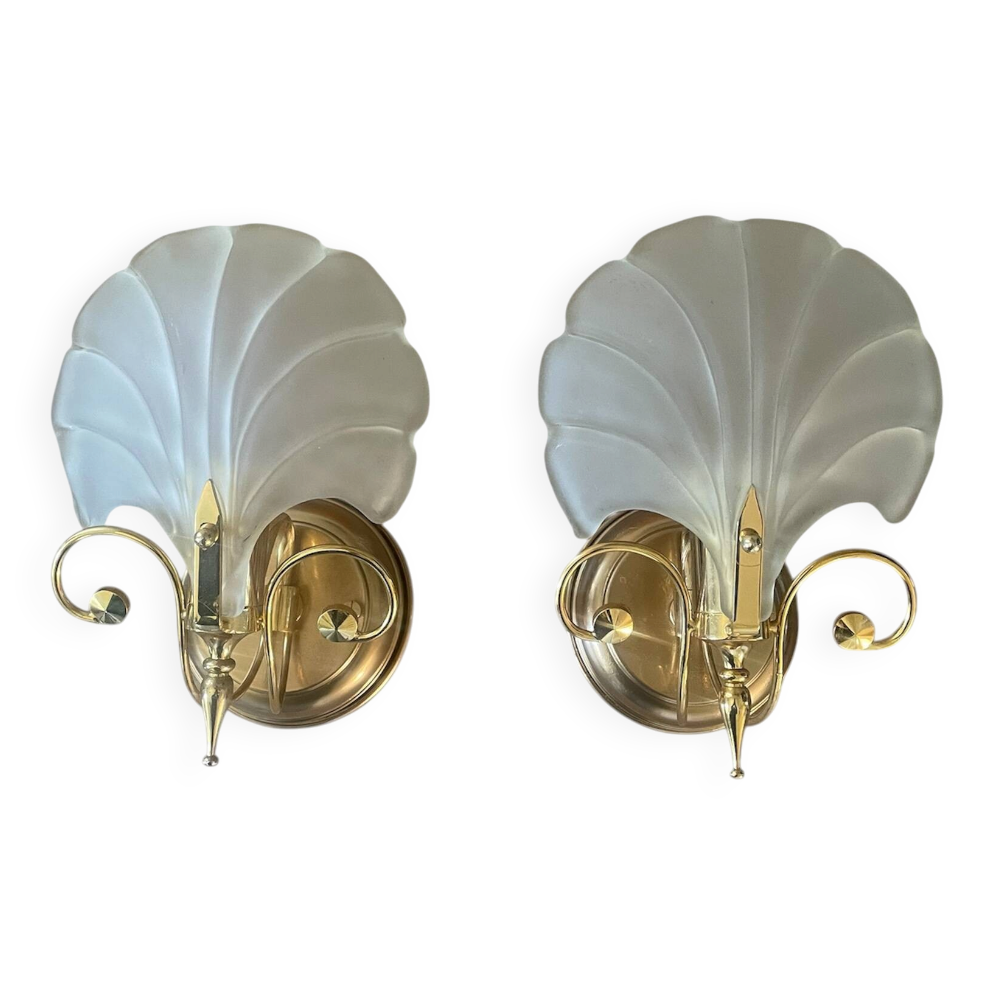 Pair of vintage shell wall lights