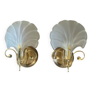 Paire d’appliques coquilles