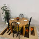 Round table with 1 extension in solid elm Regain, diameter 120 cm.