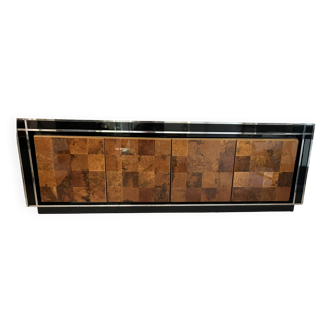Willy Rizzo burl walnut sideboard from the 1970s