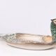 Mid century modern large Italian ceramic Peacock platter