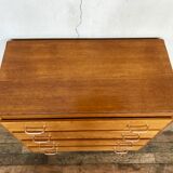 Vintage chest of drawers oak compass feet retro 1950 - 4 drawers