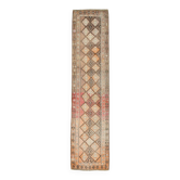 3x12 Soft Red Brown Turkish Runner Rug, 83x365Cm
