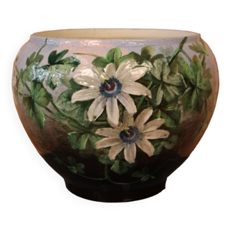 Pot by jerome massier in vallauris with passionflowers