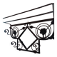Coat Rack and Umbrella Rack Set 1925 black roses