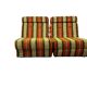 Ensemble de 2 fauteuils/canapés-lits vintage vert orange