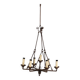 Antique wrought iron chandelier with 7 lights, Italy, 19th century.