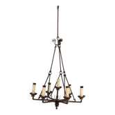 Lustre ancien en fer forgé 7 lumières Italie XIX Century