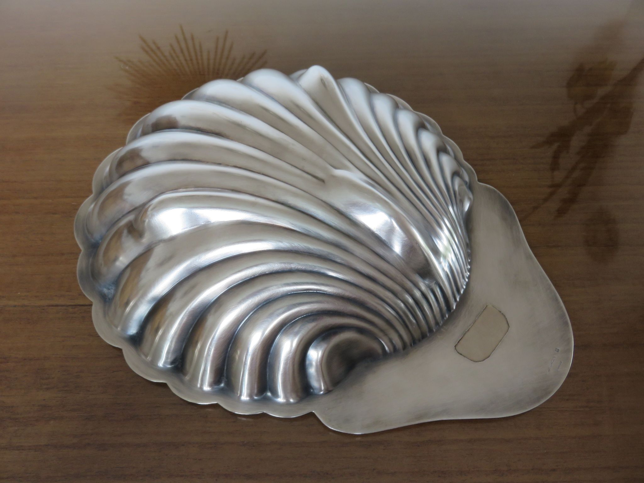 Set of 2 dishes shell christofle floret France in silver metal