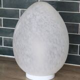 Lampe œuf en verre rose années 70