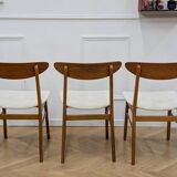 1 set of 3 vintage retro chairs by Farstrup