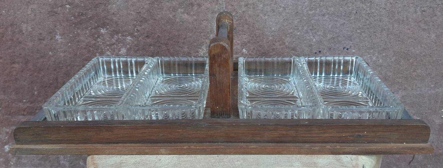 Art Deco ramekin holder, server or aperitif tray