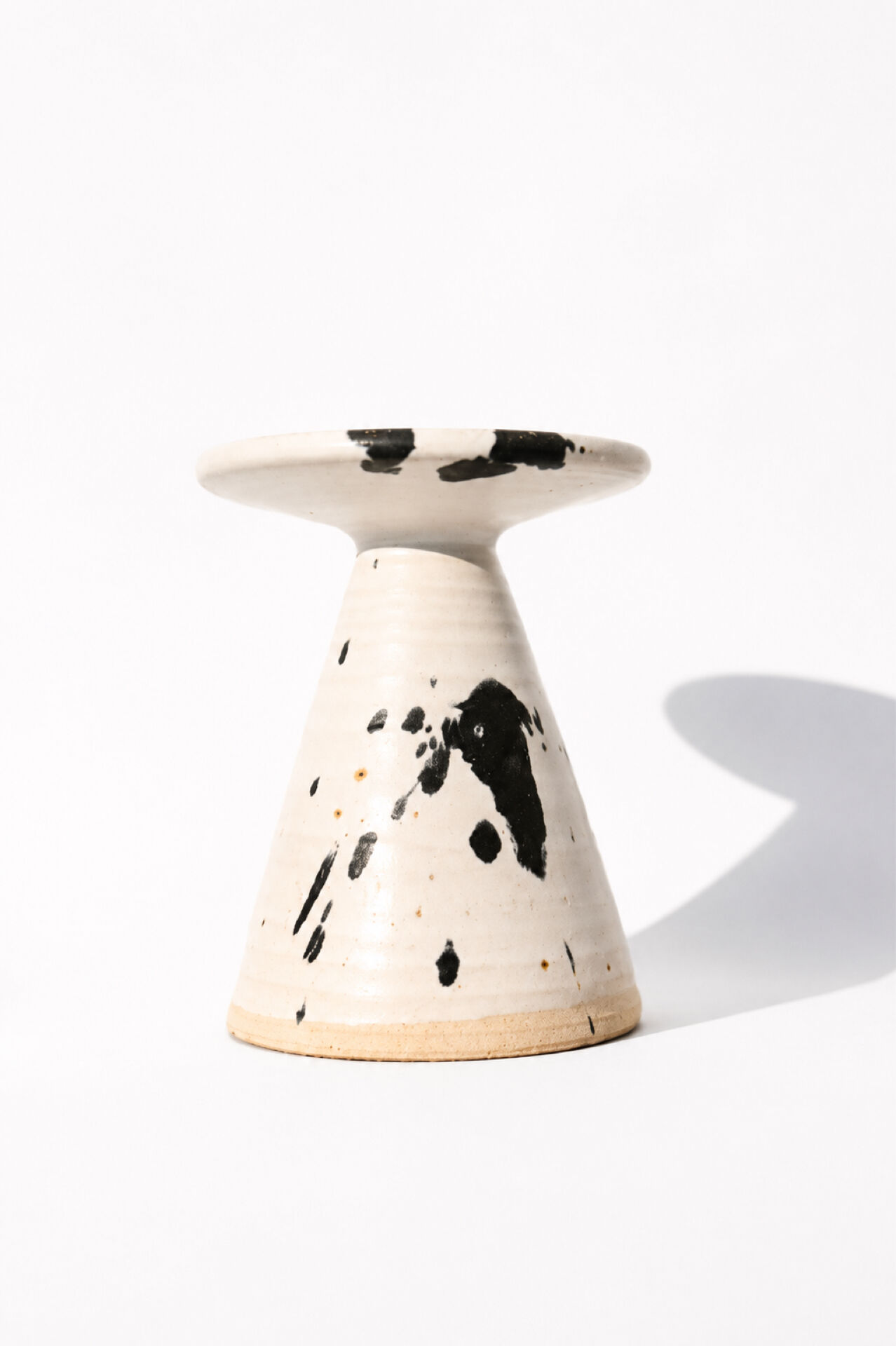 Karsten Nielsen KN Denmark Rare Postmodern Splatter Ceramic Candlestic