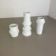 Lot de 3 vases en porcelaine OP Art Biscuit originaux par AK Kaiser, Allemagne, années 1970