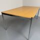 Large table design USM Haller wooden top and chrome structure