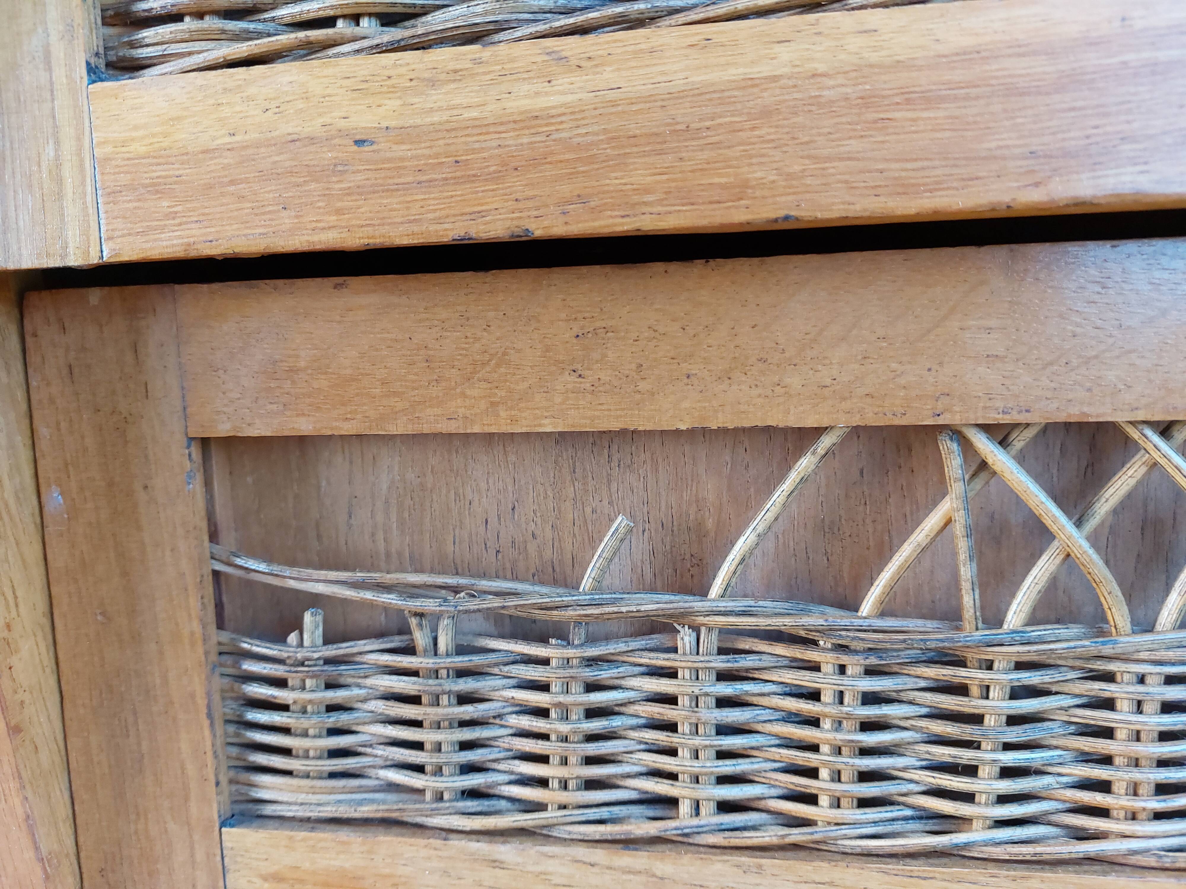 Secretary, drawers with wicker