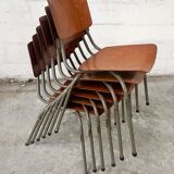 Set of 6 stackable school chairs