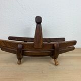 Brutalist wooden Scandinavian fruit basket
