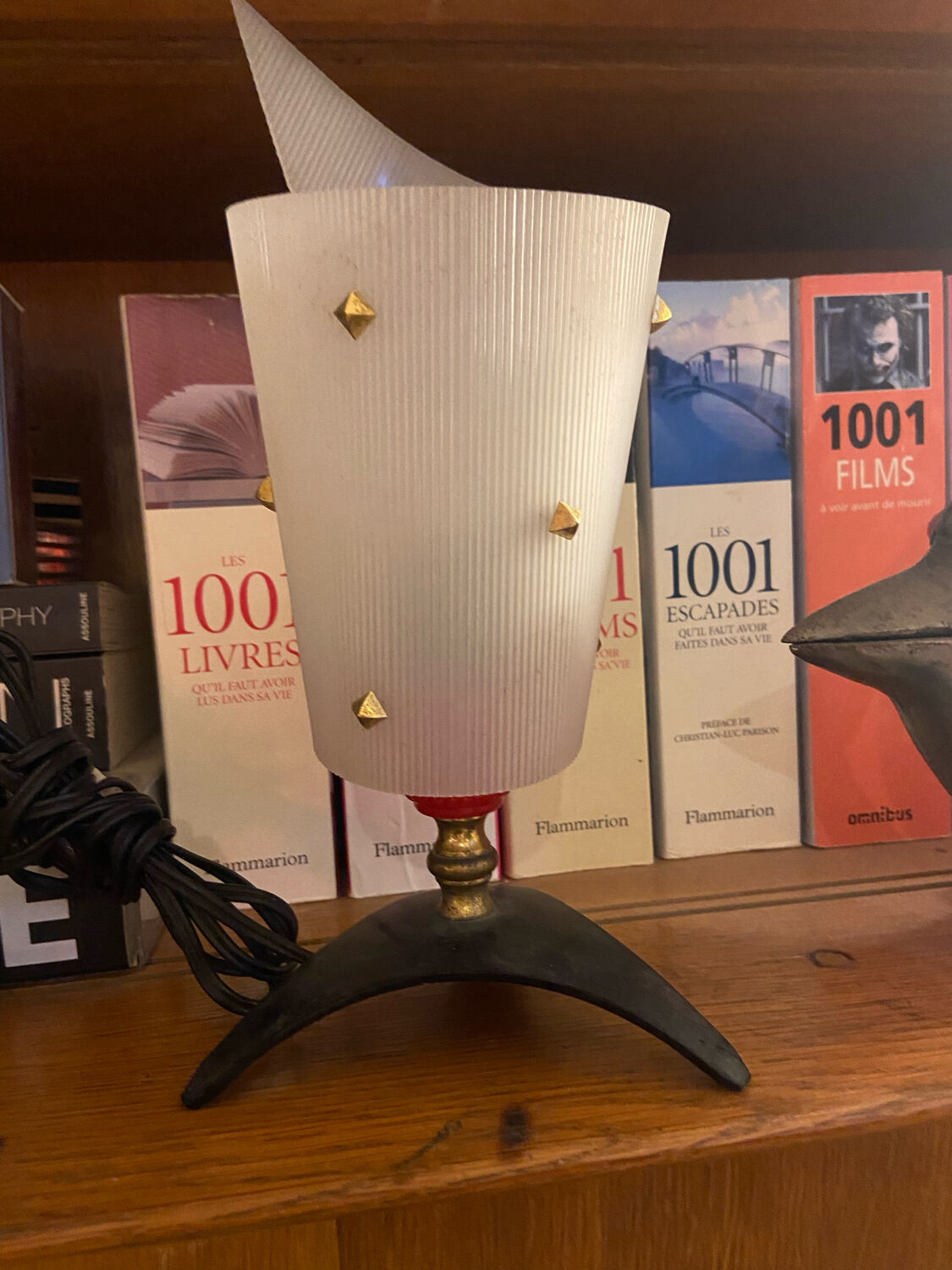 Lamp in bakelite and brass 50s
