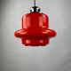 Red opaline glass pendant by Hustadt Leuchten, 1960