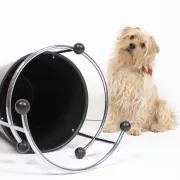 1930s extremely rare Art Deco black Bakelite and chrome umbrella stand