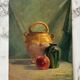 Tableau ancien huile nature morte sur contreplaqué