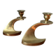 Pair of brass candle holders Scandinavian decoration