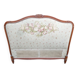 antique fabric and wood headboard