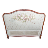 antique fabric and wood headboard