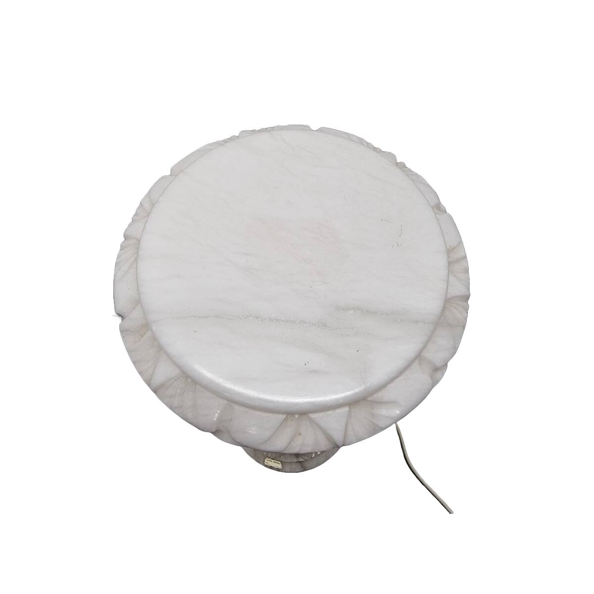 Vintage Alabaster Pillar With Lamp, 1970/80s