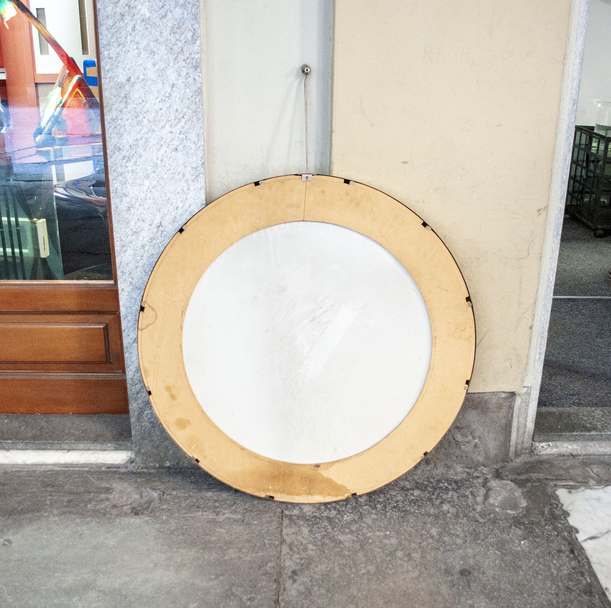 Mirror with steel frame Italy 1970s