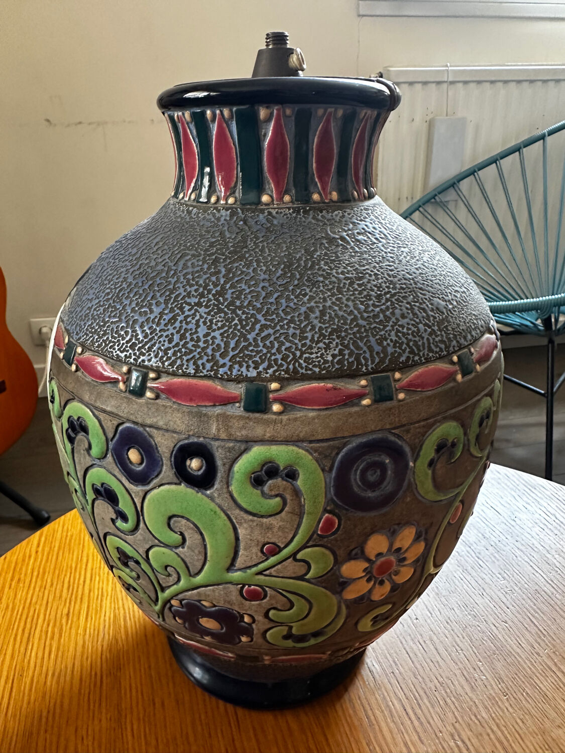 Amphora lamp vase Czechoslovakia Art Deco H 30 cm