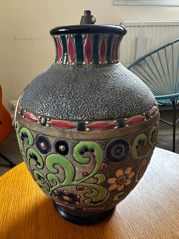 Vase lampe Amphora Czechoslovakia Art Déco H 30 cm