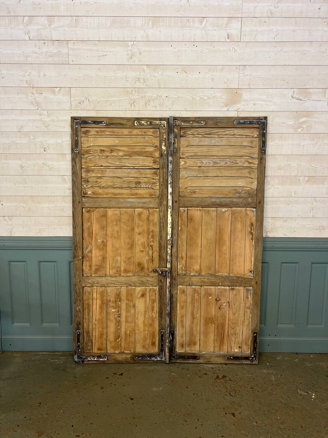 Weathered pine shutters