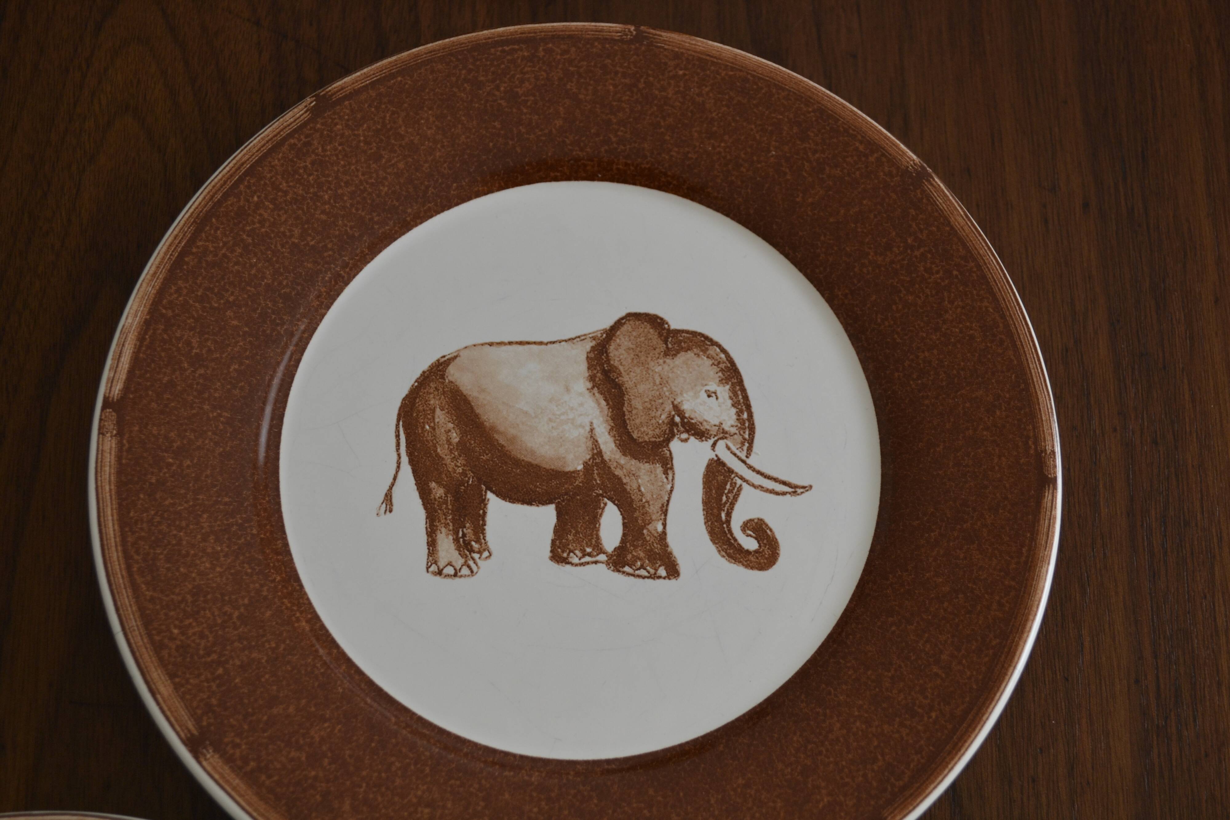 Set of 3 animal dessert plates Moulin des Loups