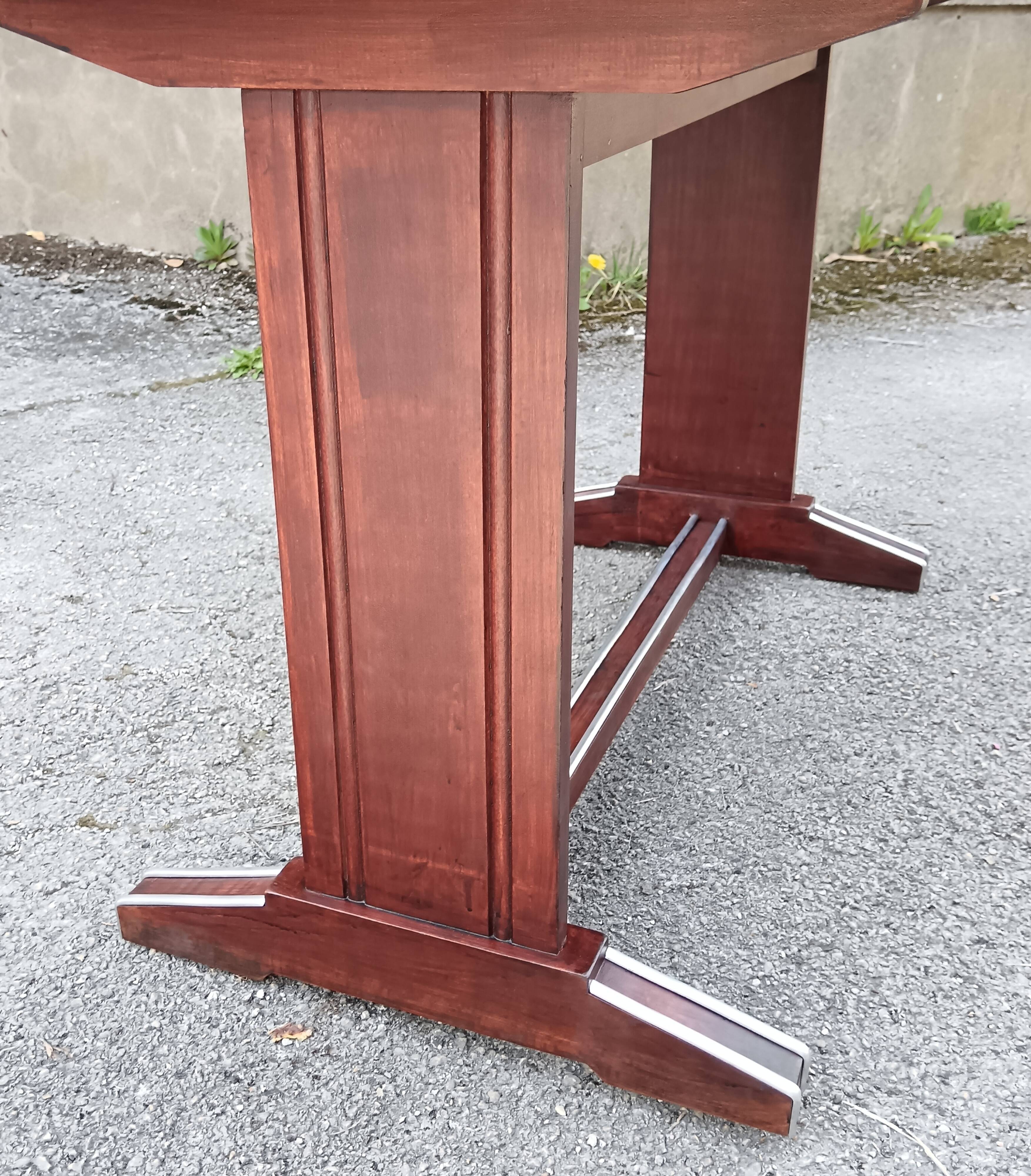 restored bistro table teak finish 1950