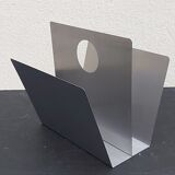 70s brushed steel magazine rack