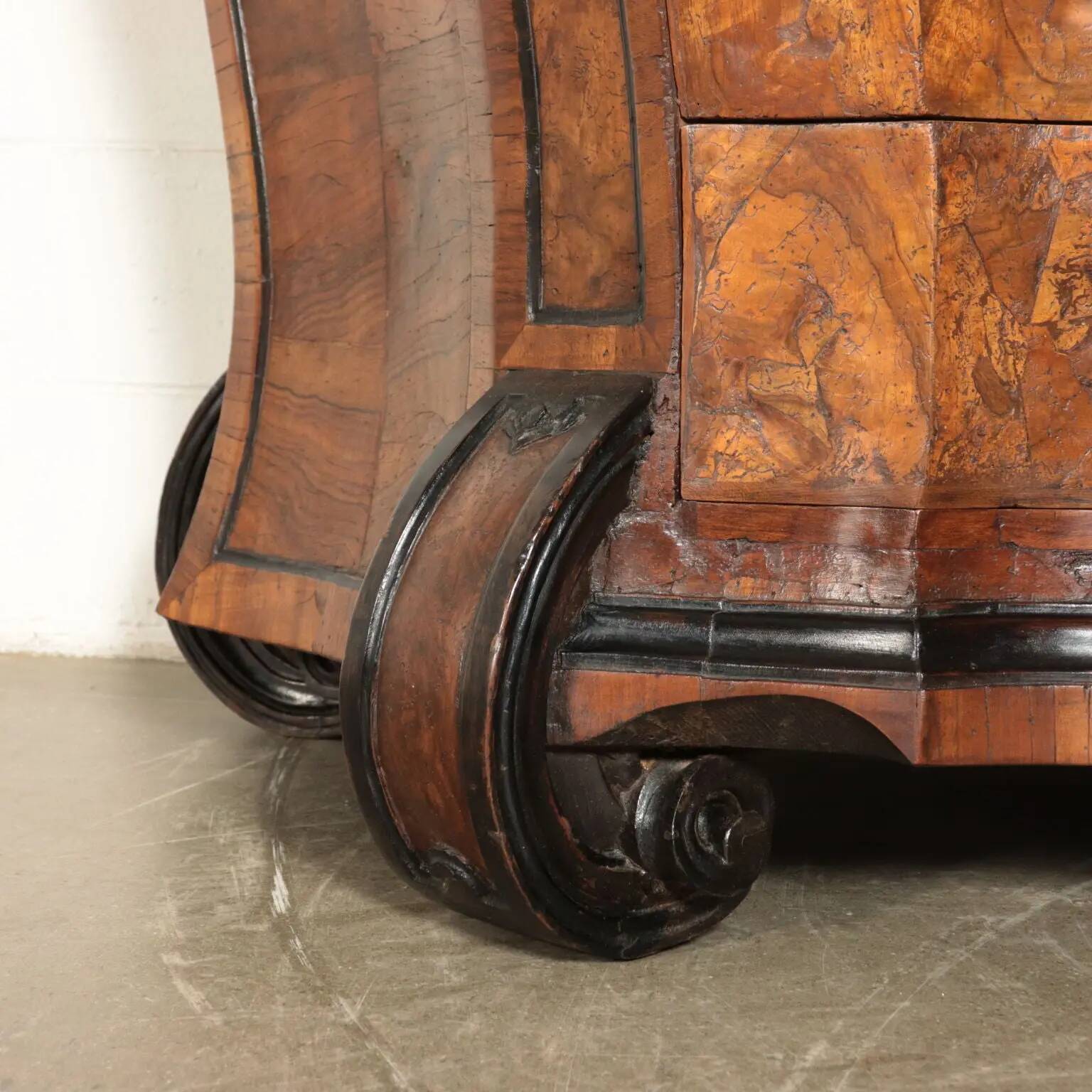 Antique trumeau with walnut mirrors, Italy 20th century