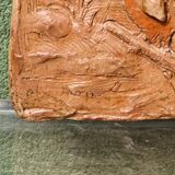 Terracotta bas-relief, satyrs, signed Clodion.