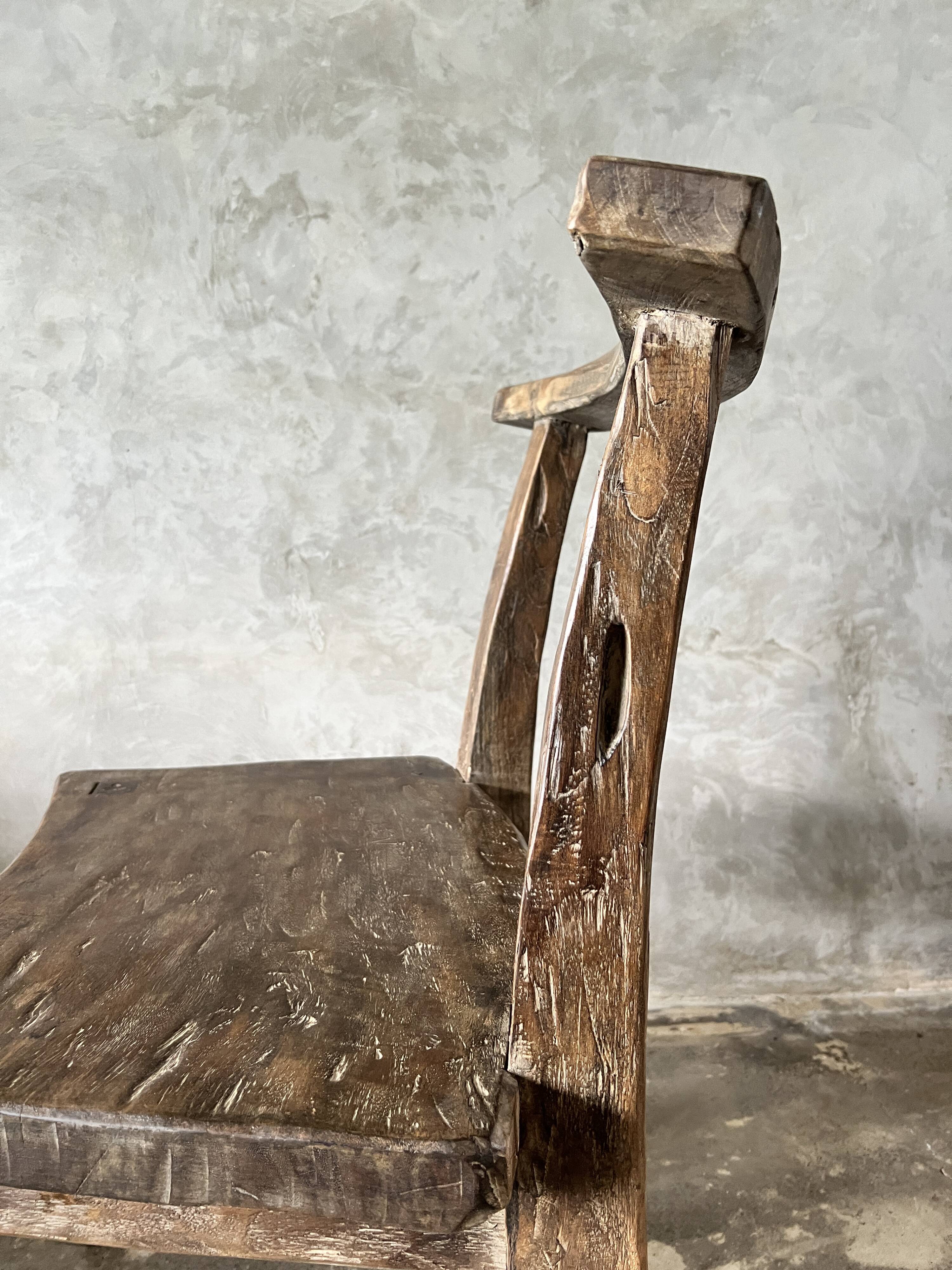 Large old teak chair or armchair H84 L60