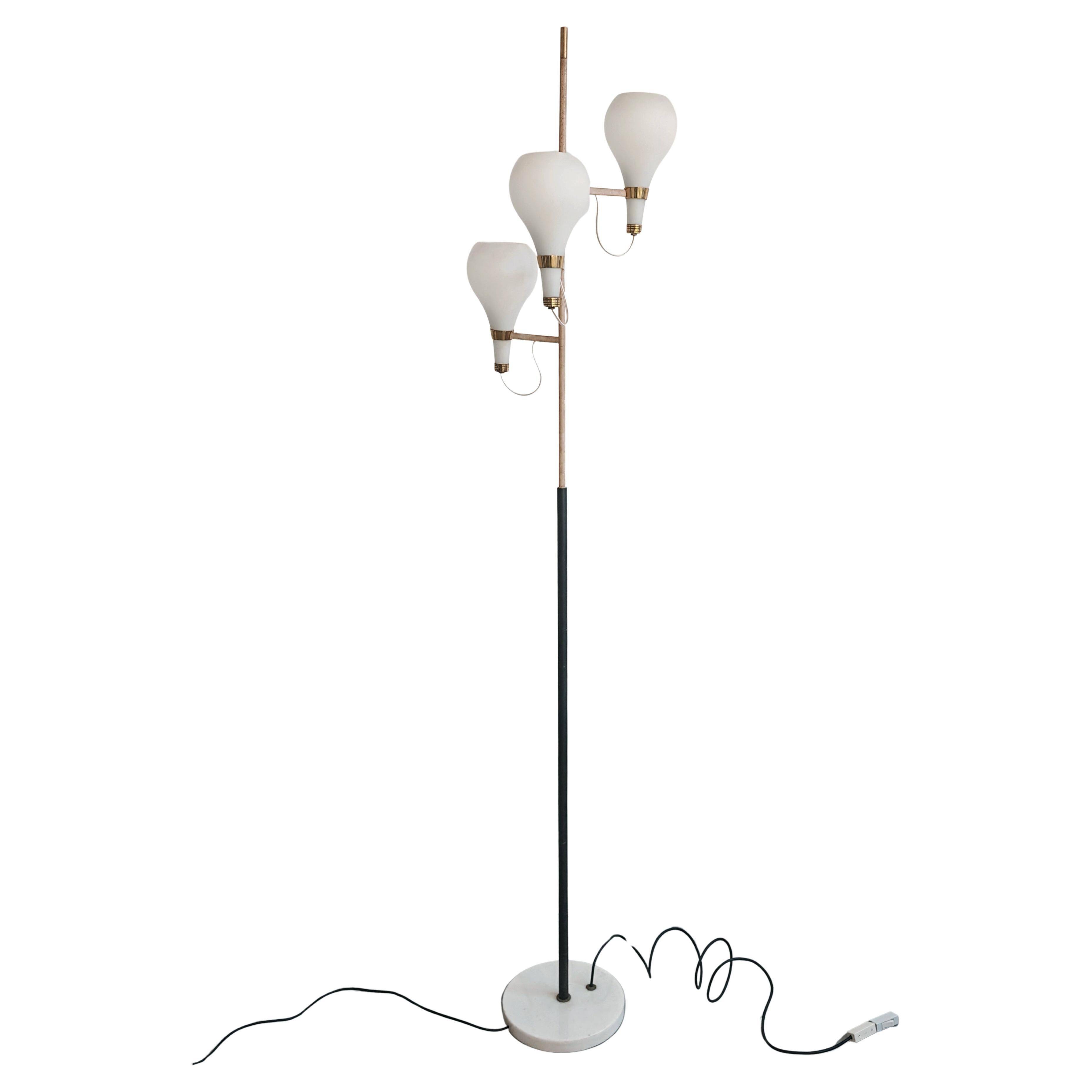 Lampe sur pied 3 bras Mid Century Modern Stilnovo 1950