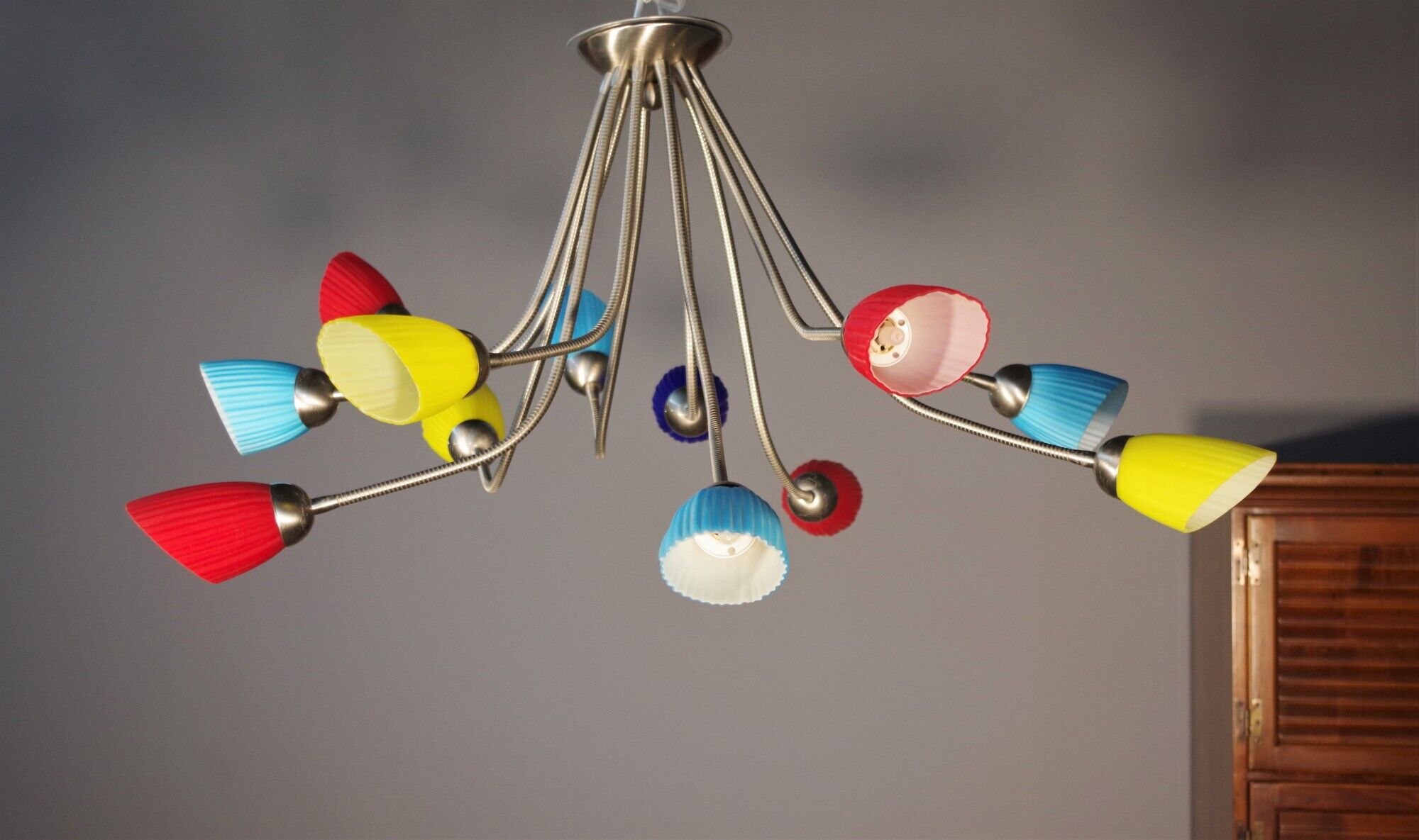 Murano glass ceiling chandelier De Majo Poli Pò, 70s