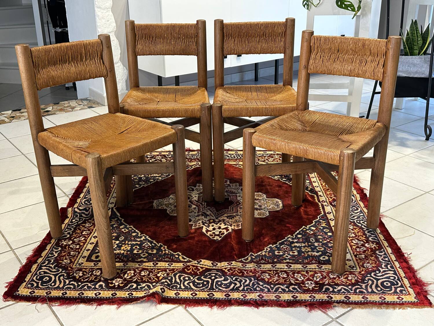 Set of 4 Méribel chairs by Charlotte Perriand 1950