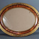 Old oval frame gilded stucco wood 50.5x40 cm, leaf 40x29.8 cm circa 1930 SB