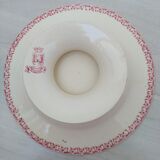 Cake dish on foot in iron earth of Gien model Pink hawthorn