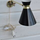 Adjustable stem wall lamp with ball head, diabolo lampshade