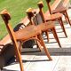 Suite of four foot bistro chairs with hoops / vintage 40s-50s