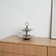 Two-tier steel cake stand, Italian design, 1980s, made in Italy