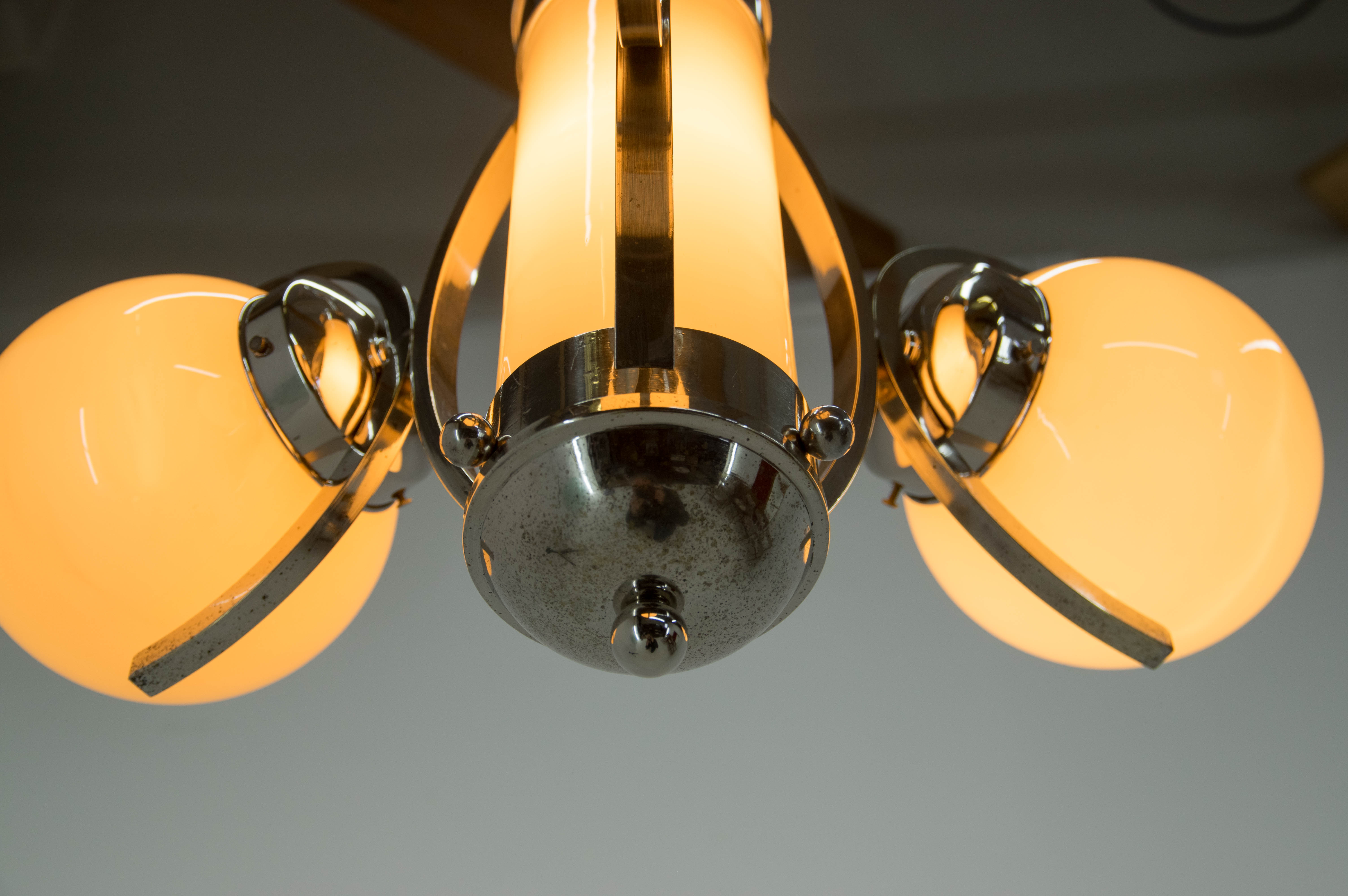 Art deco chandelier, 1930s, restored